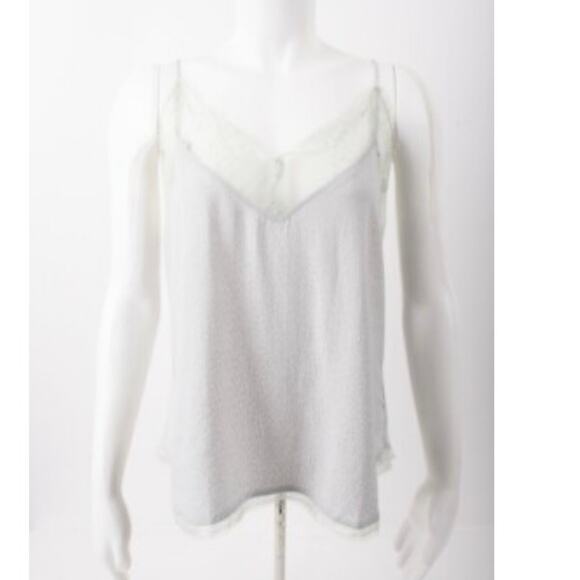 Storia Gray Lace Trim Cami Top - Size Small - Viscose - Picture 1 of 8
